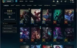 Conta bronze 3 com 120 champs e 153 skins