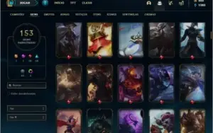Conta bronze 3 com 120 champs e 153 skins