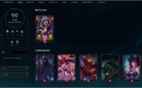 CONTA GOLD 4 - 90 SKINS - 143 CAMPEOES