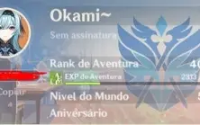 CONTA GENSHIN IMPACT - EULA RAIDEN E MAIS - AR40