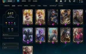 Conta D1 com TODOS os champs e 442 Skins + 17 Prestigios