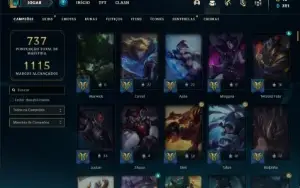Conta D1 com TODOS os champs e 442 Skins + 17 Prestigios