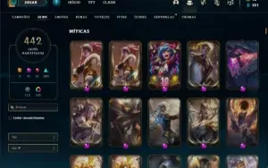 Conta D1 com TODOS os champs e 442 Skins + 17 Prestigios