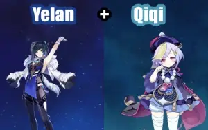 Conta Genshin Impact AR 7 com Yelan e Qiqi
