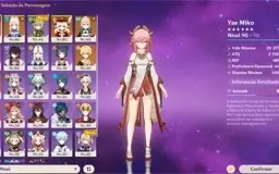 Yae Miko, Kokomi, Klee, Jean, Diluc AR 52