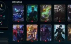 Conta com várias skins lol