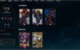 Conta com várias skins lol