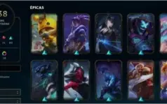 Conta com várias skins lol