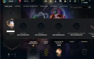 Unranked ( Ex Ferro ) com 40 Champs e 24 Skins + 2 Fragmento