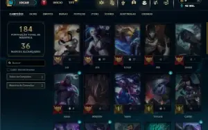 Unranked ( Ex Ferro ) com 40 Champs e 24 Skins + 2 Fragmento