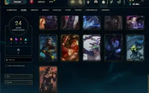 Unranked ( Ex Ferro ) com 40 Champs e 24 Skins + 2 Fragmento