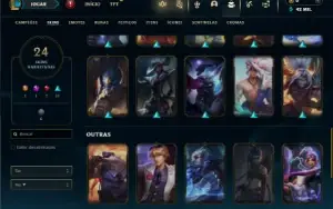 Unranked ( Ex Ferro ) com 40 Champs e 24 Skins + 2 Fragmento