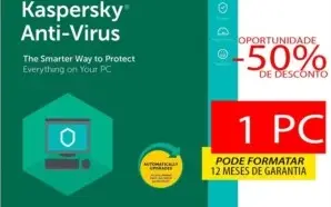Kaspersky Anti-Virus 1 Ano / 1 PC 30% de DESCONTO