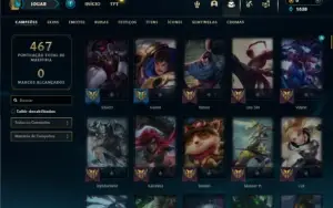 Conta Unranked com 150 Champs e 74 Skins ( JG / TOP / MID )