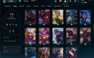 Conta Unranked com 150 Champs e 74 Skins ( JG / TOP / MID )
