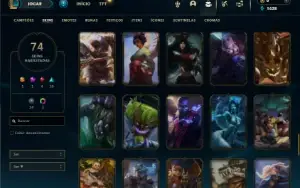 Conta Unranked com 150 Champs e 74 Skins ( JG / TOP / MID )