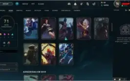 Conta league of legends Platina 3 com 71 skins