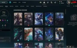 Conta league of legends Platina 3 com 71 skins