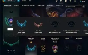 Conta Platina 1 com 50 Champs e 14 Skins ( 6 Vitoriosas )