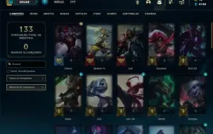 Conta Platina 1 com 50 Champs e 14 Skins ( 6 Vitoriosas )