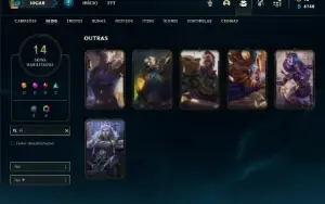 Conta Platina 1 com 50 Champs e 14 Skins ( 6 Vitoriosas )