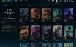 Conta Platina 1 com 50 Champs e 14 Skins ( 6 Vitoriosas )