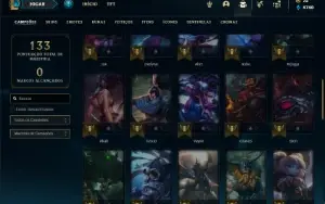 Conta Platina 1 com 50 Champs e 14 Skins ( 6 Vitoriosas )