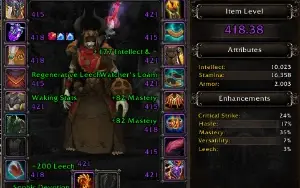 Mago lv 70 418 ilvl com engenharia e enchanting full