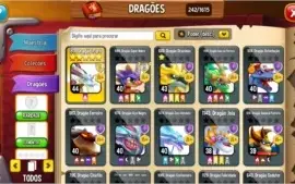 Conta DragonCity Level 61, 10 ilhas de barbada