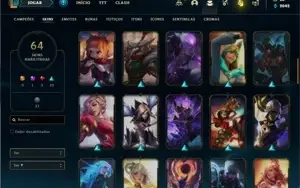 Conta bronze 3 com 91 Champs e 64 Skins + 30 Espolios