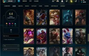 Conta bronze 3 com 91 Champs e 64 Skins + 30 Espolios