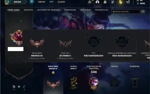 Conta bronze 3 com 91 Champs e 64 Skins + 30 Espolios