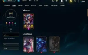 Conta bronze 3 com 91 Champs e 64 Skins + 30 Espolios