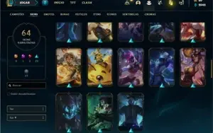 Conta bronze 3 com 91 Champs e 64 Skins + 30 Espolios