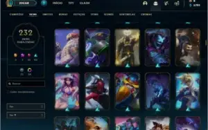 Conta ouro 4 com TODOS os champs e 232 Skins + 35 Cromas