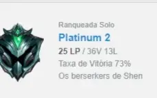 CONTA LOL PLAT 2 PULANDO LIGA (36W - 13L)