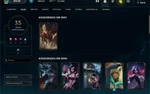 8 contas de LOL