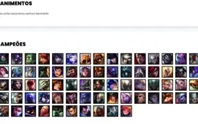 Conta unranked com 70 Champs e 49 Skins