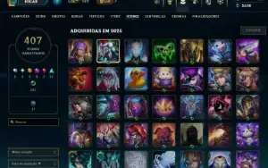 Conta de League Of Legends level 902, 292 skins habilitadas