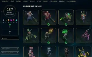Conta de League Of Legends level 902, 292 skins habilitadas
