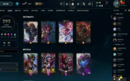 Conta de League Of Legends level 902, 292 skins habilitadas