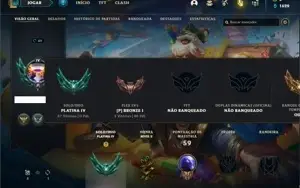 Conta Platina 4 com 32 Champs e 8 Skins + 4 Fragmentos