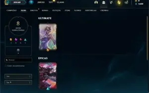 Conta Platina 4 com 32 Champs e 8 Skins + 4 Fragmentos