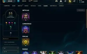 Conta Platina 4 com 32 Champs e 8 Skins + 4 Fragmentos