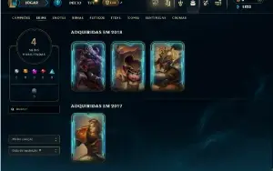 Unranked com 30 Champs e 4 Skins
