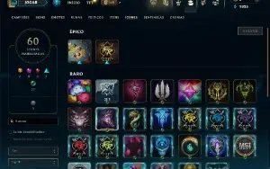 Unranked com 30 Champs e 4 Skins
