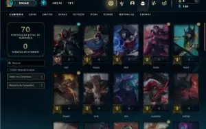 Prata 1 com 45 Champs e 16 Skins + 2 Fragmentos