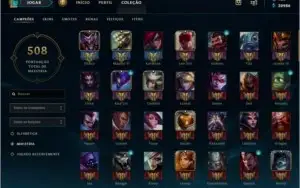 Conta de lol com 141 champs e 56 skins