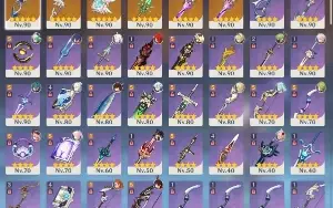 CONTA GENSHIN 16 Personagens 5⭐ + Lança de Jade R3 + 5 armas