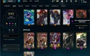Conta Prata 1 com TODOS os champs e 292 Skins + 4 Prestigios